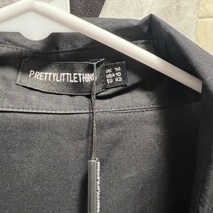 Black midi shirt dress